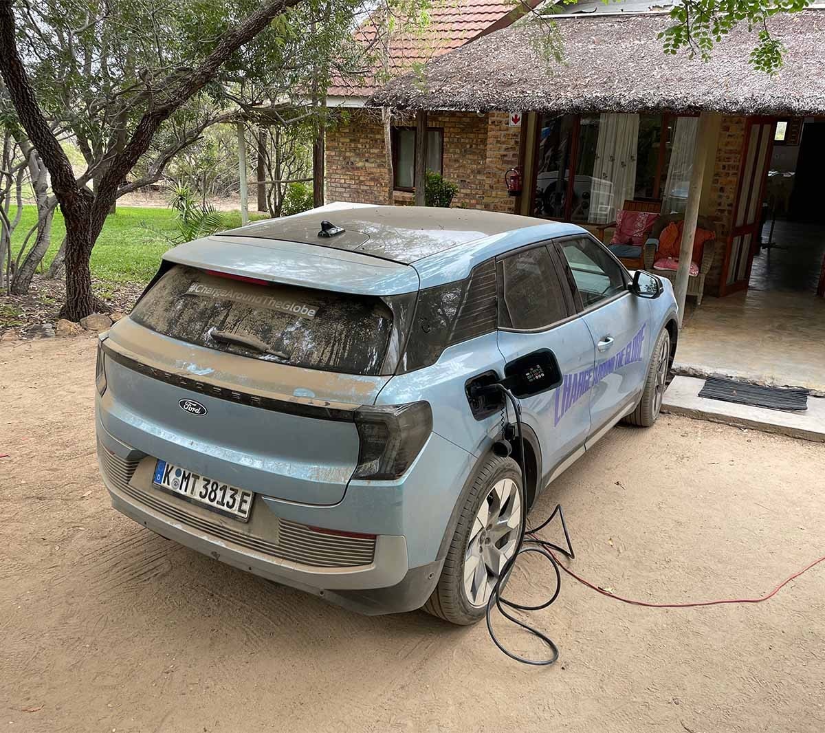 A moment to charge (and give the Ford Explorer a quick wipe-down)