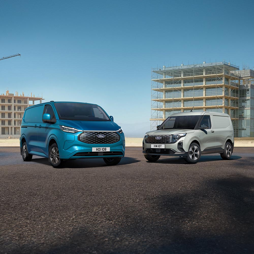 Užitkové elektrifikované vozy Ford. E-Transit Courier a E-Transit Custom