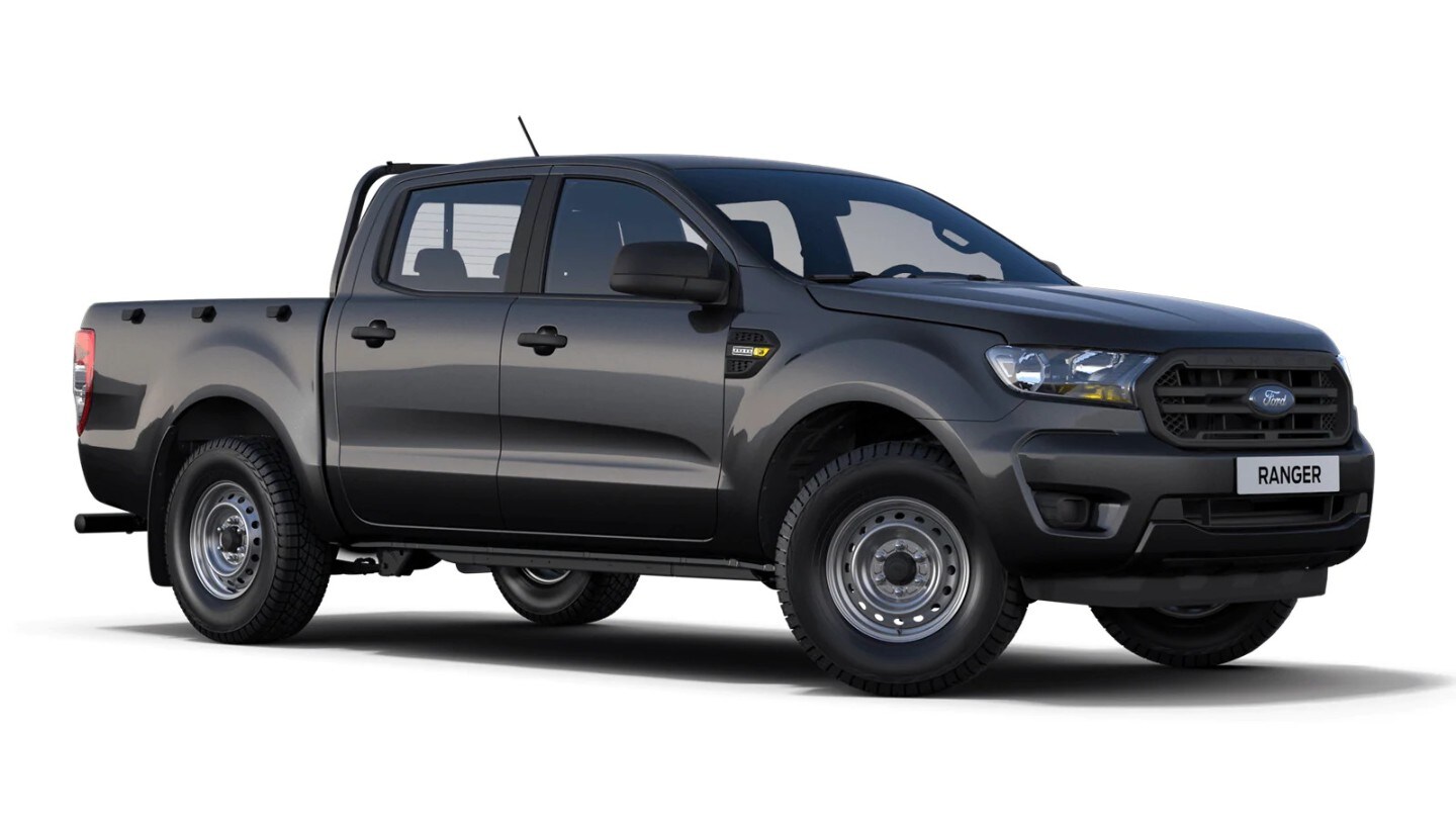 Grey Ford Ranger XL from 3/4 front angle