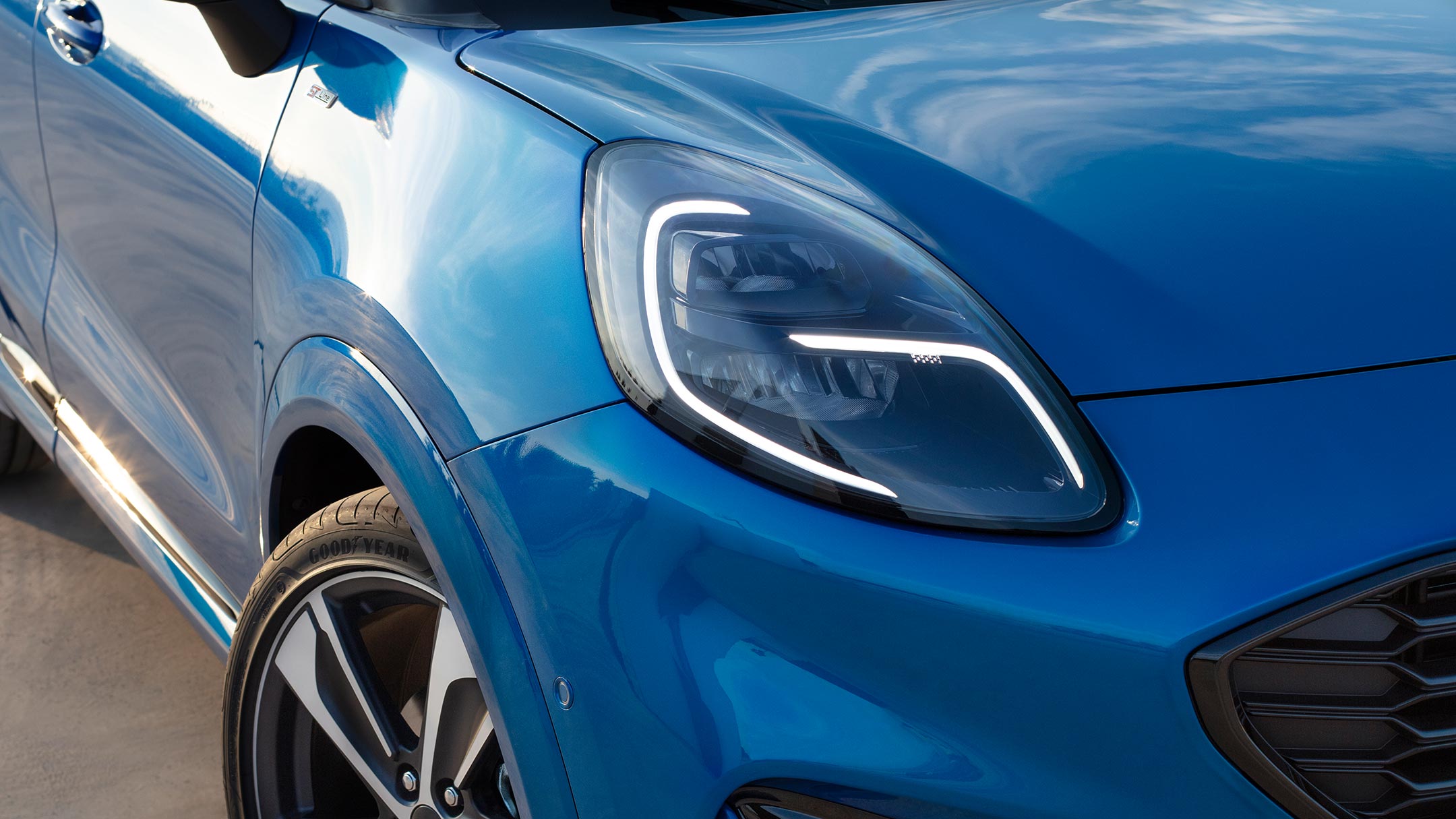 Ford Puma close up on LED lights