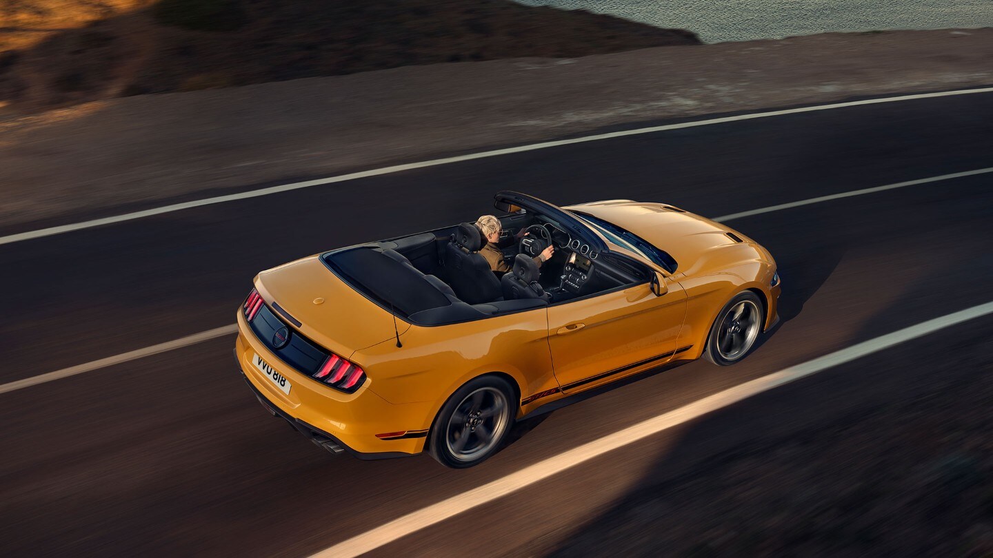 Ford Mustang California Special driving on road