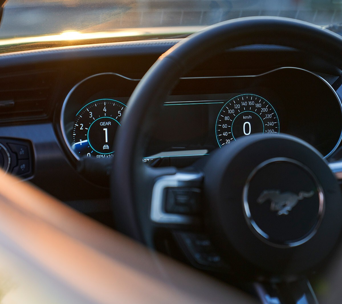 Detail čalounění vozu Ford Mustang GT