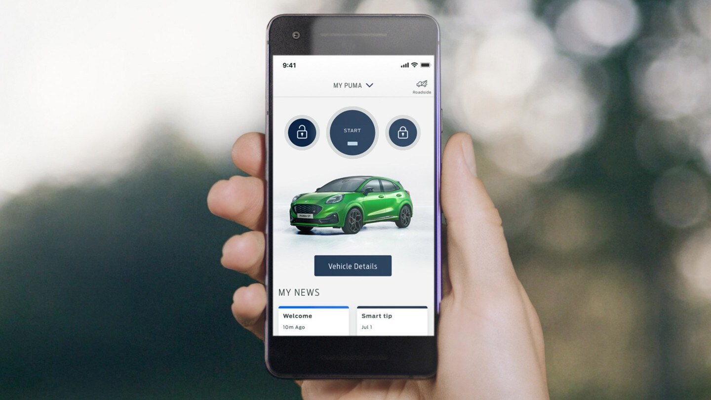 Ford Puma ST shown on FordPass app