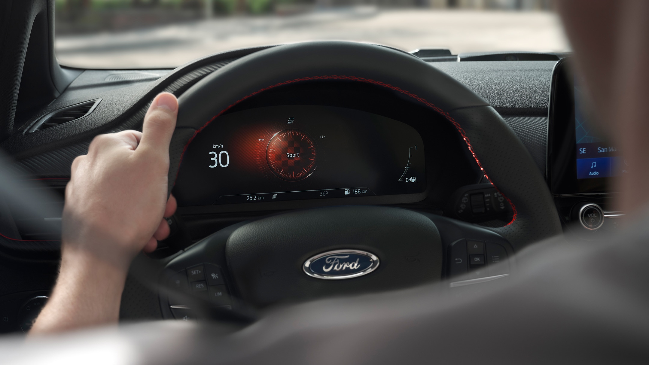 Ford Fiesta zobrazující volitelné jízdní režimy