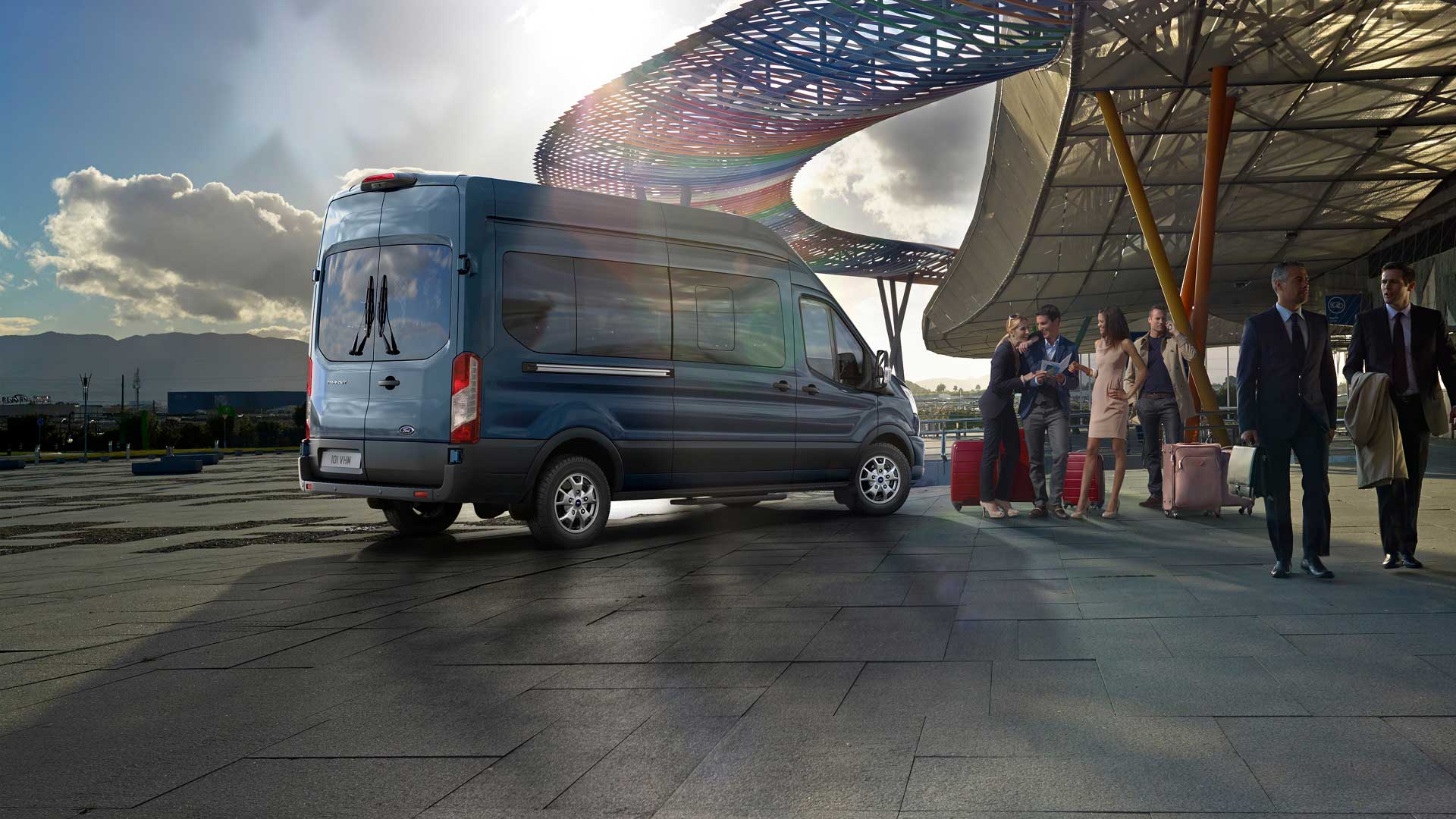 New Ford Transit Minibus side rear view