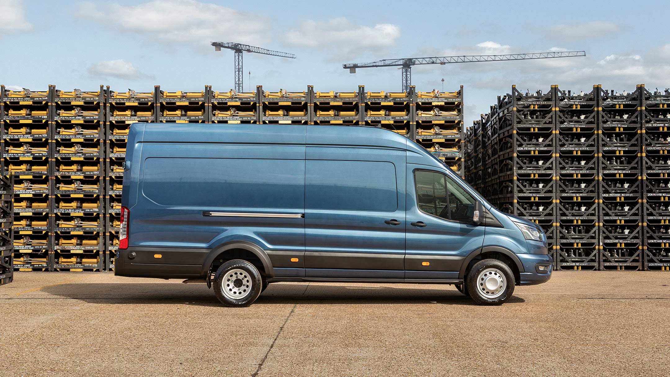 New Transit Van parked on construction site