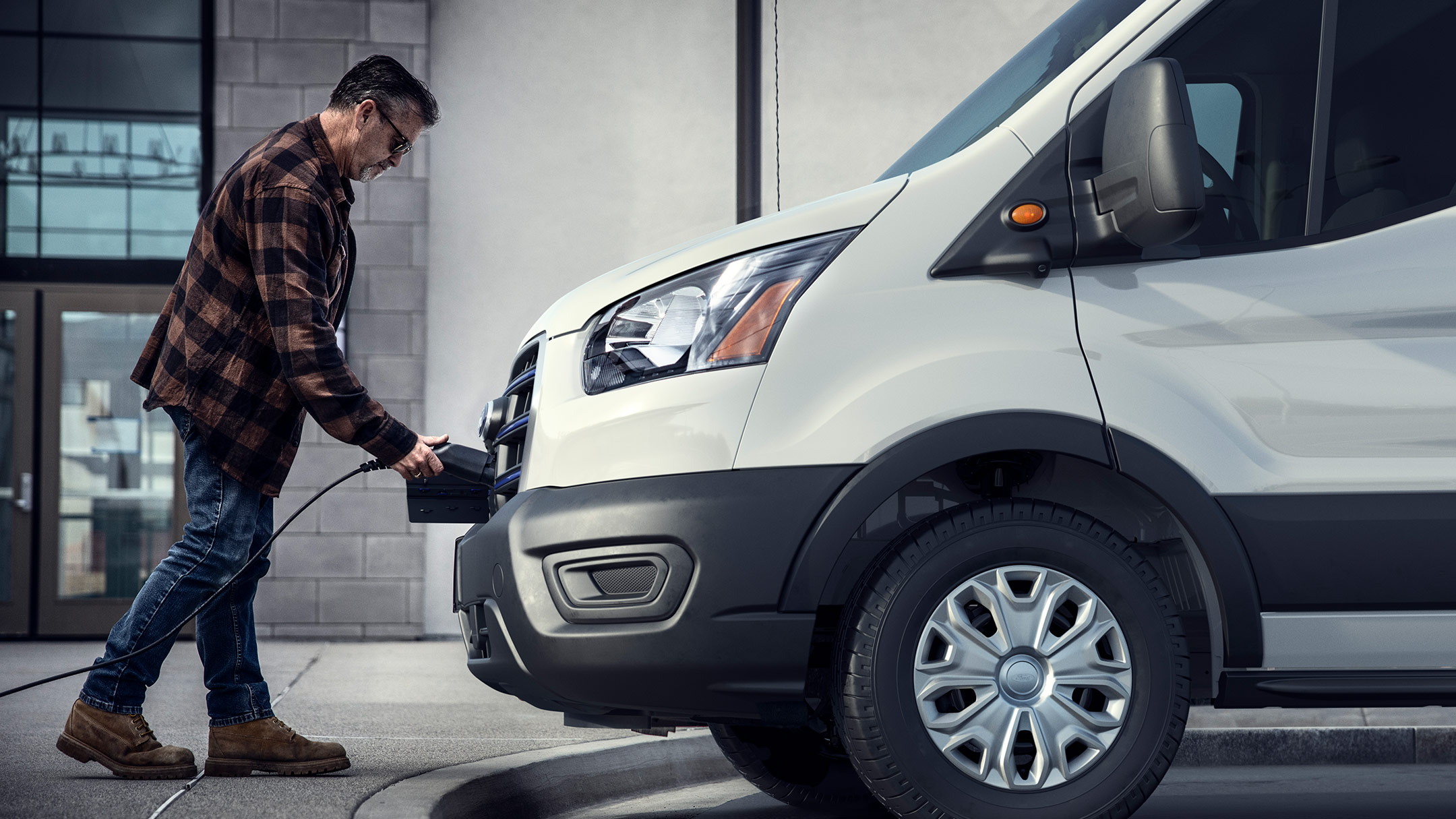 All New Ford E-Transit charging in public