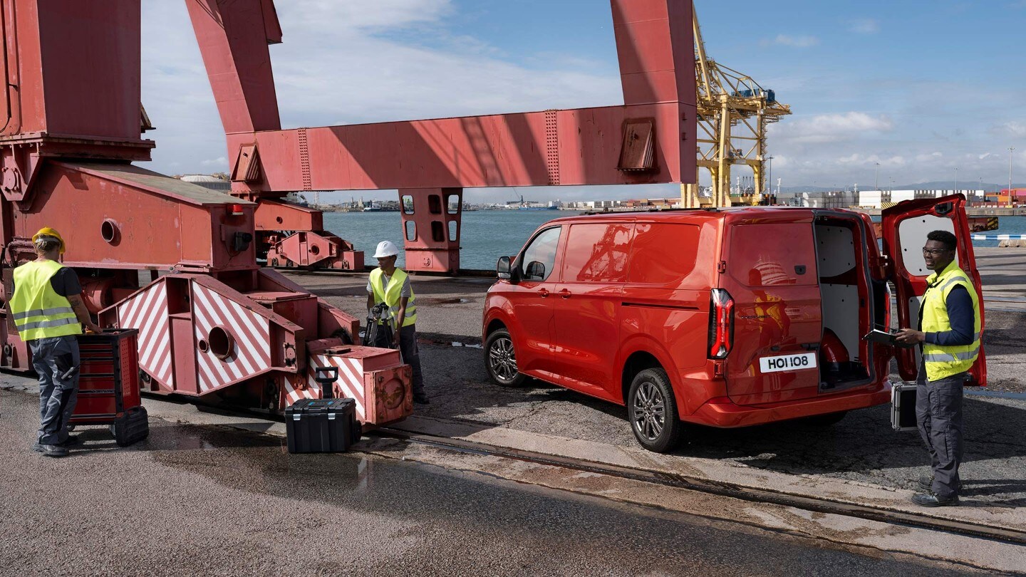 Ford Transit Custom Limited parked at port loading bay
