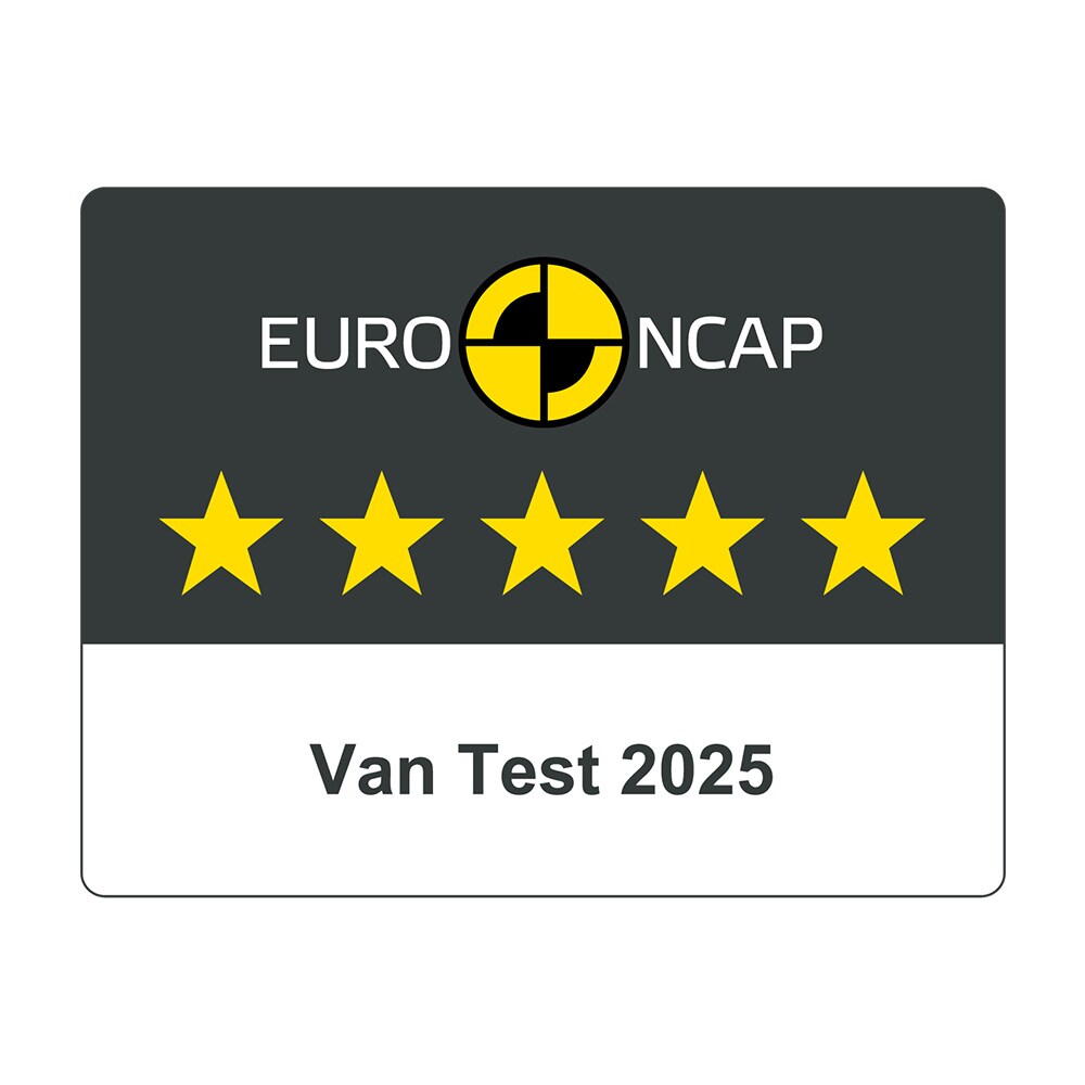 Logo pětihvězdičkového hodnocení Euro NCAP pro lehká užitková vozidla.