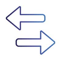 Icon of two opposite-facing arrows.