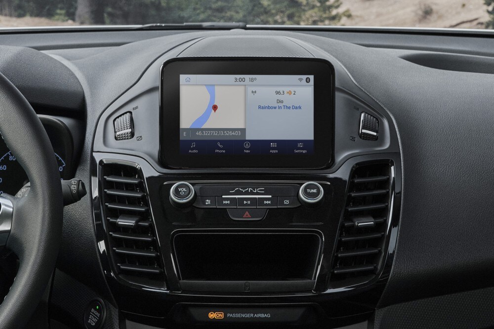 Detailní záběr na dotykový displej Ford SYNC 3.